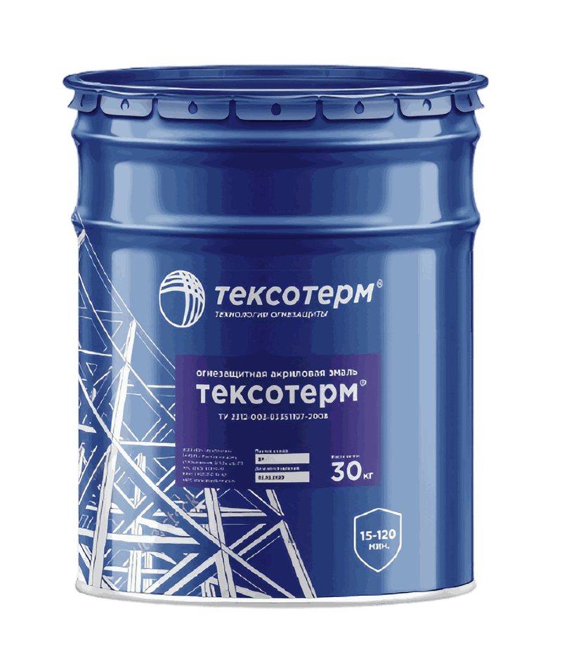 Огнезащитная эмаль Тексотерм для воздуховодов на органической основе, ведро 30 кг