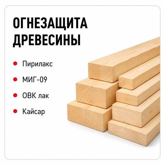 Огнезащита древесины - Пирилакс, МИГ-09, ОВК-лак, Кайсар